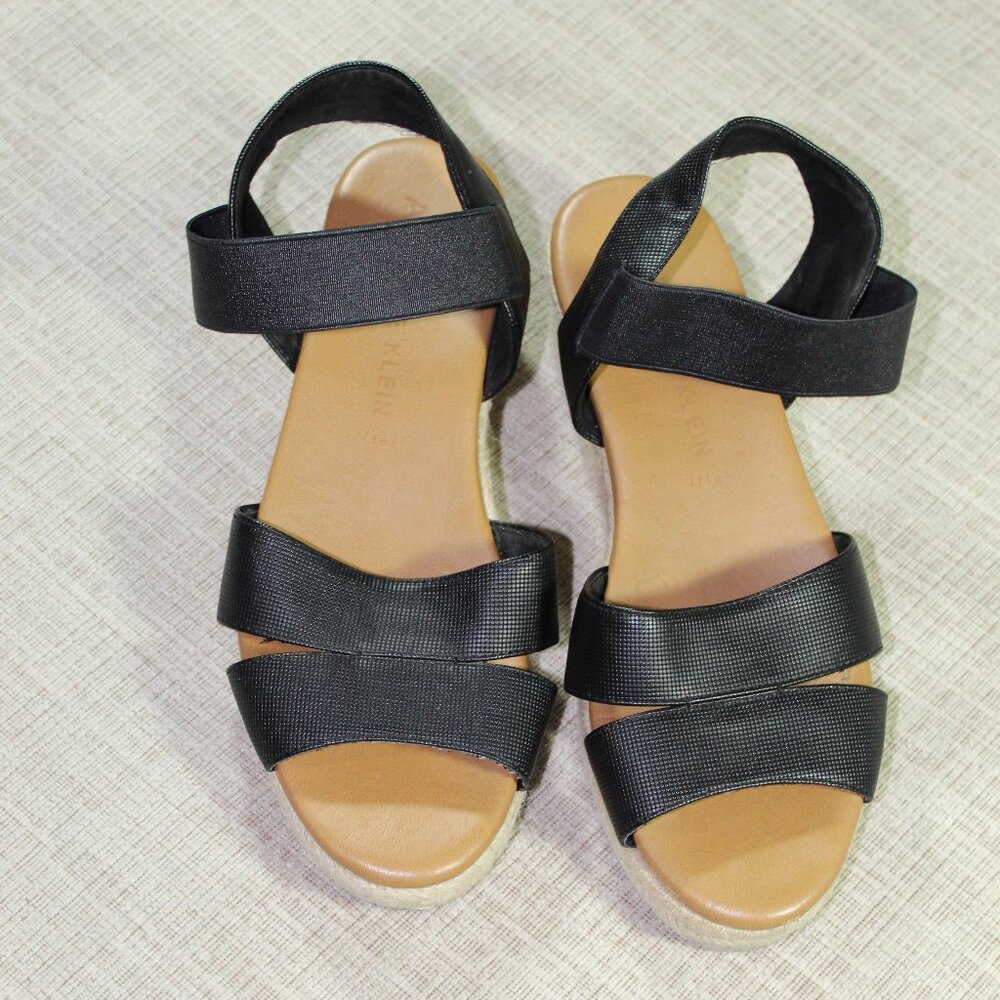 Anne Klein Charlie Black Espadrille Platform Sandals